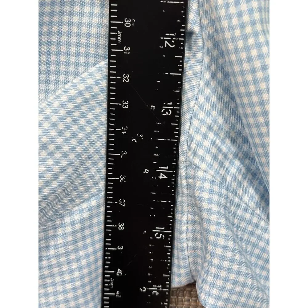 Donald Ross Golf Shorts Mens 40 Blue White Pin Check Performance Chino Golfing